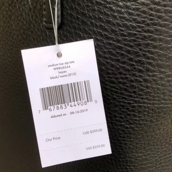 KATE SPADE BLACK LEATHER TOTE - Picture 6 of 6